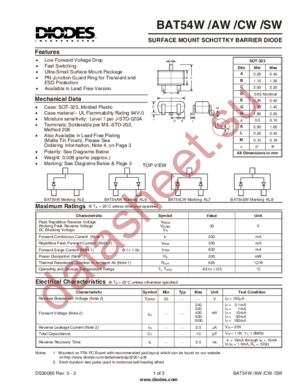 BAT54SW datasheet  