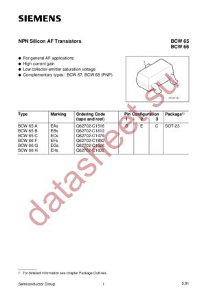 BCW65B datasheet  