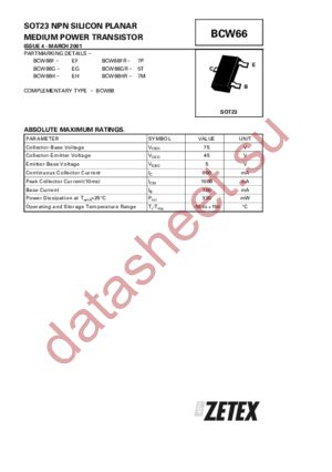 BCW66FR datasheet  