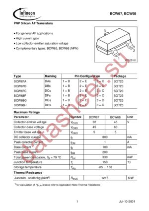 BCW67 datasheet  