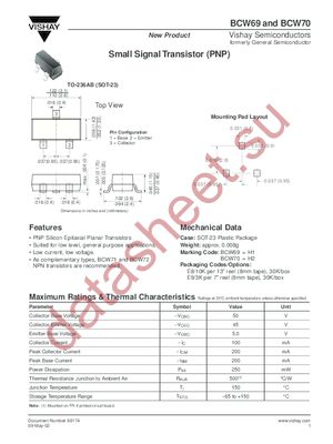 BCW69 datasheet  