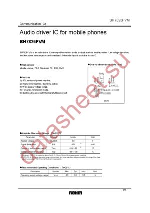BH7826FVM datasheet  