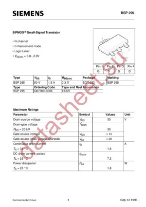 BSP295 datasheet  