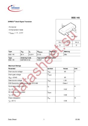 BSS145E6327 datasheet  