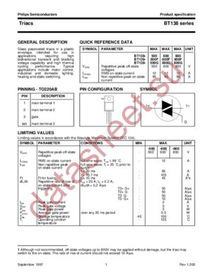 BT138-500 datasheet  