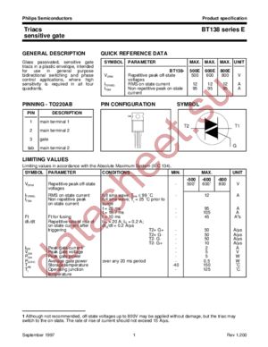 BT138-500E datasheet  