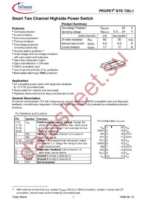 BTS725-L1 datasheet  