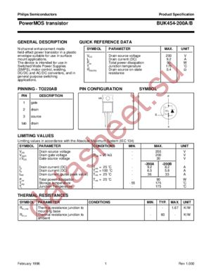 BUK454-200B datasheet  