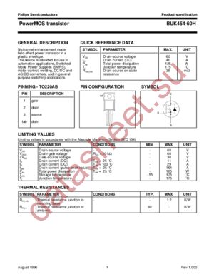 BUK454-60H datasheet  