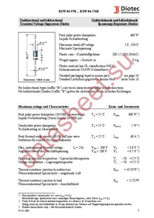 BZW045V8 datasheet  