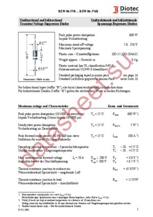 BZW065V8 datasheet  