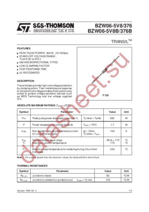 BZW06-5V8/376 datasheet  