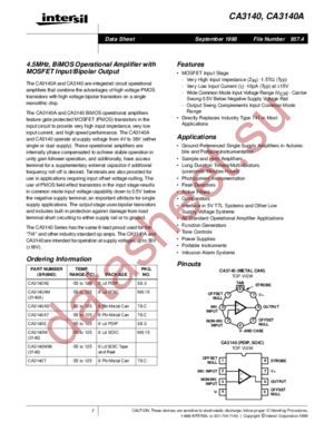 CA3140T datasheet  