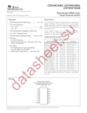 CD74HCT4066MG4 datasheet  