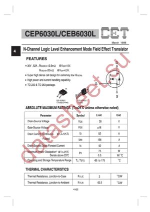 CEP6030L datasheet  