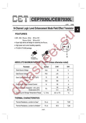 CEP7030L datasheet  