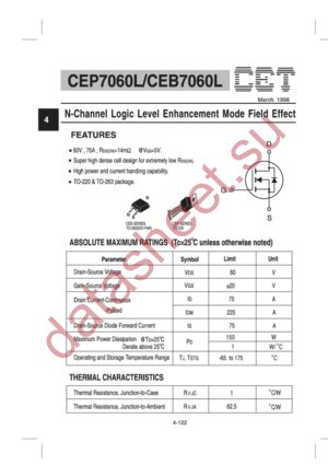 CEP7060L datasheet  