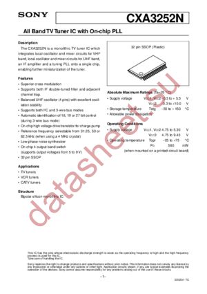 CXA3252N datasheet  