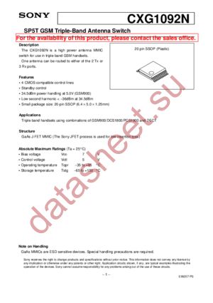 CXG1092 datasheet  