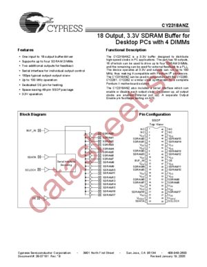 CY2318ANZPVC-11T datasheet  