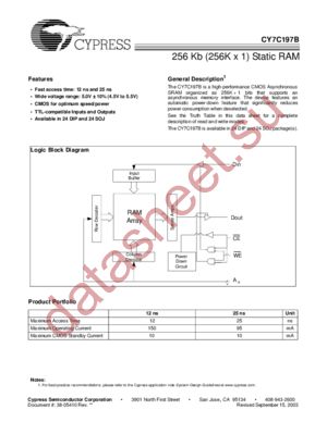 CY7C198 datasheet  