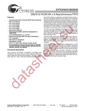 CY7C425-40PC datasheet  