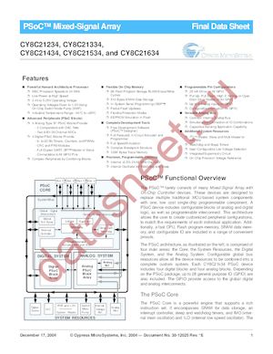 CY8C21434 datasheet  