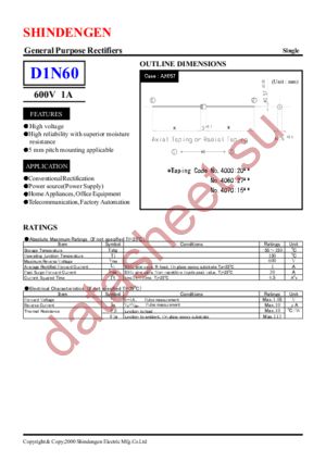 D1N60 datasheet  
