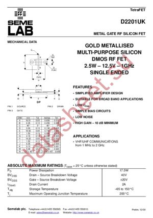 D2201 datasheet  