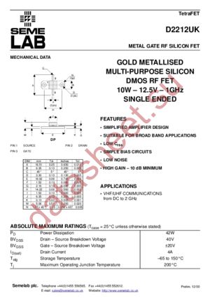 D2212 datasheet  