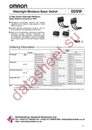 D2SW-01D datasheet скачать даташит