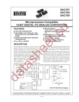DAC709SH datasheet  