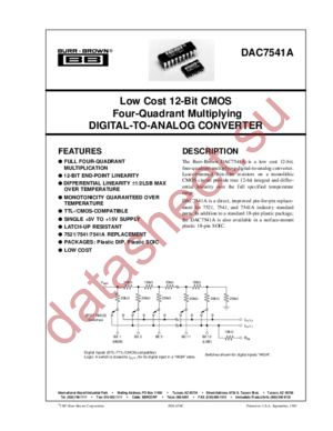DAC7541 datasheet  
