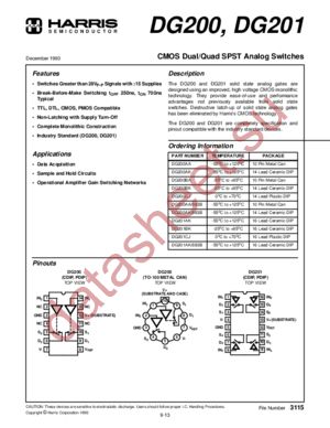 DG200AA/883B datasheet  