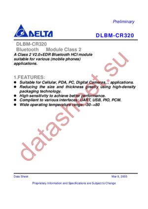 DLBM-CR320 datasheet  