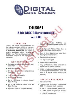 DR8051 datasheet  