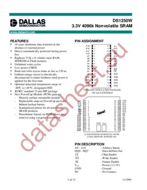 DS1250WP-150-IND datasheet  