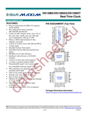 DS12885Q/TR datasheet  