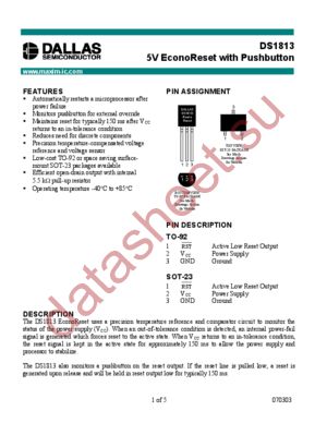 DS1813 datasheet  