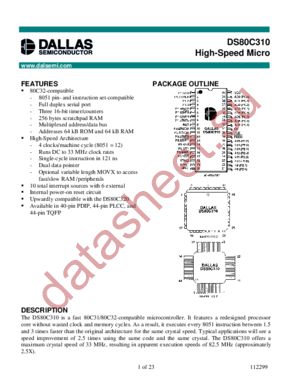 DS80C310-QCG datasheet  