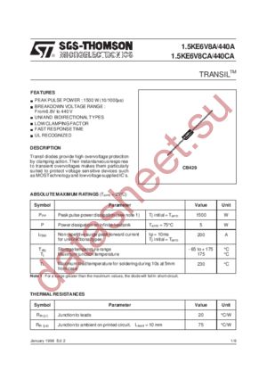 1.5KE6V8A/440A datasheet  