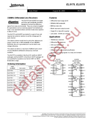 EL5375 datasheet  