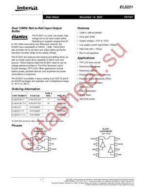 EL5221 datasheet  