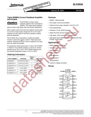 EL5393ACS-T7 datasheet  