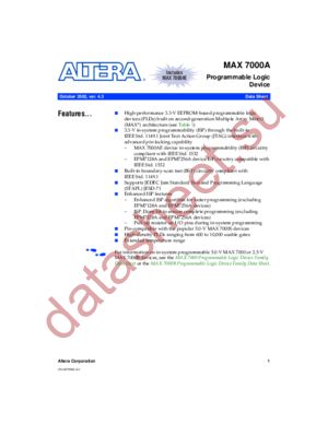 EPM7064AE datasheet  