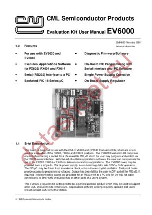 EV6000 datasheet  