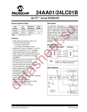 24AA01T-I/STG datasheet  