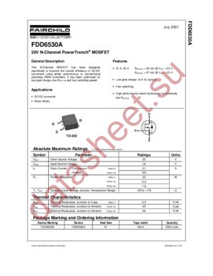 FDD6530A_NL datasheet  