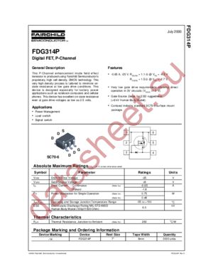 FDG314P_NL datasheet  