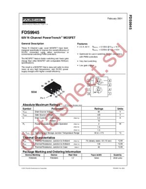 FDS9945_NL datasheet  